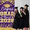 Graduation Party Decoration – Purple & Gold Congrats Grad Class of 2026 Banner, Large Front Door & Porch Sign Backdrop Wall Decor for Graduation Celebration